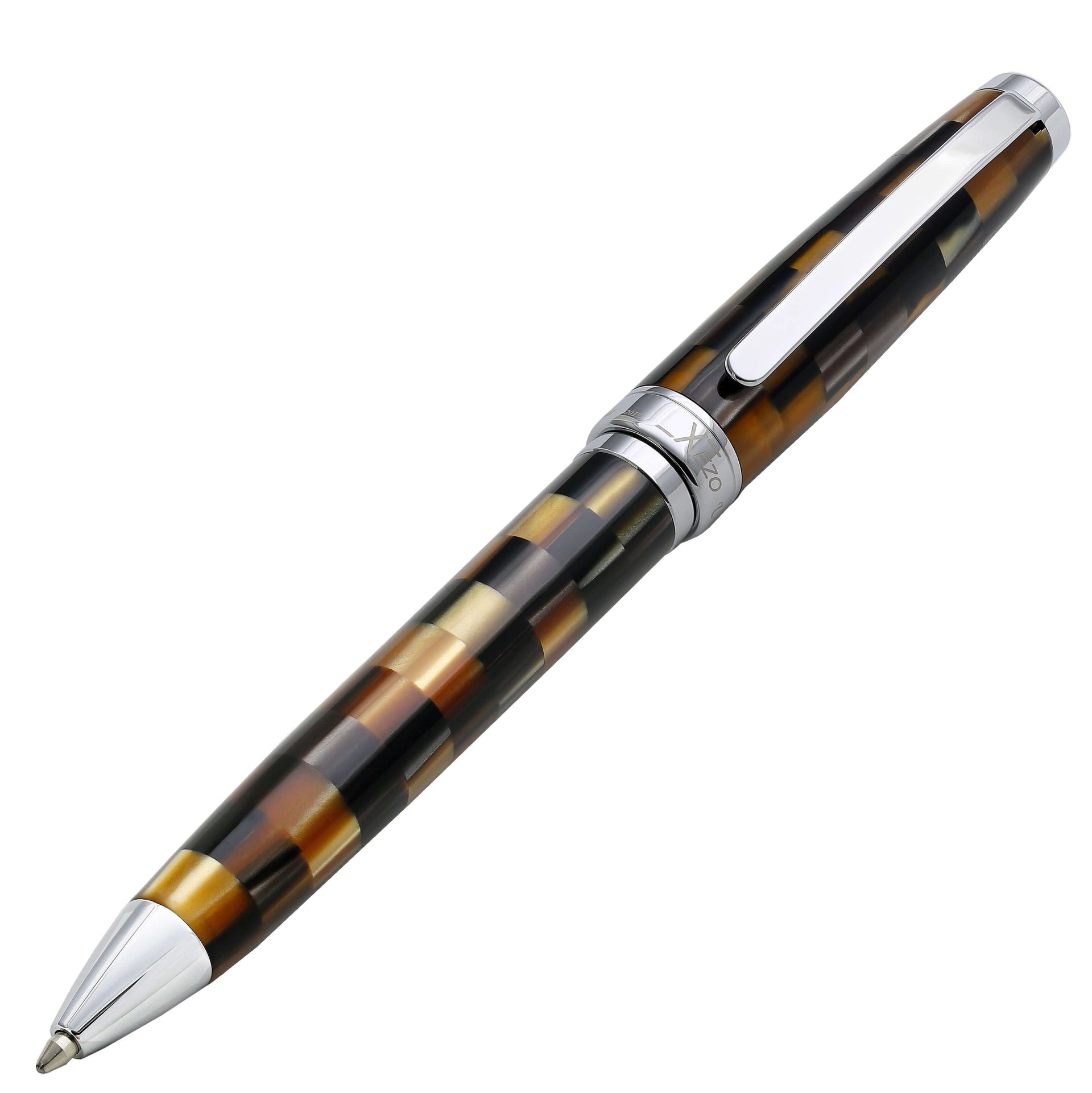 Urbanite I Acrylic & Brass Ballpoint Pen - Woody Brown