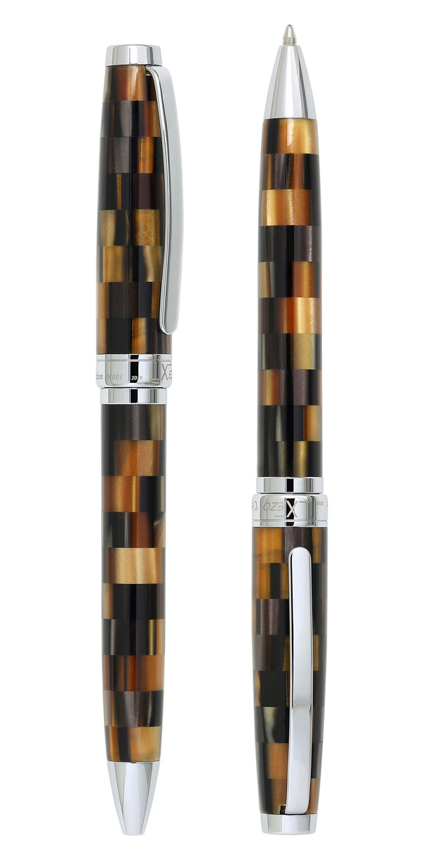 Urbanite I Acrylic & Brass Ballpoint Pen - Woody Brown