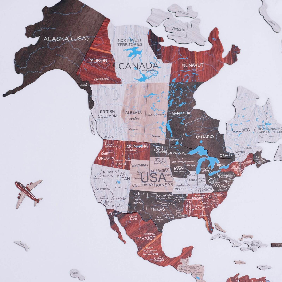 2D Wooden World Map Urban