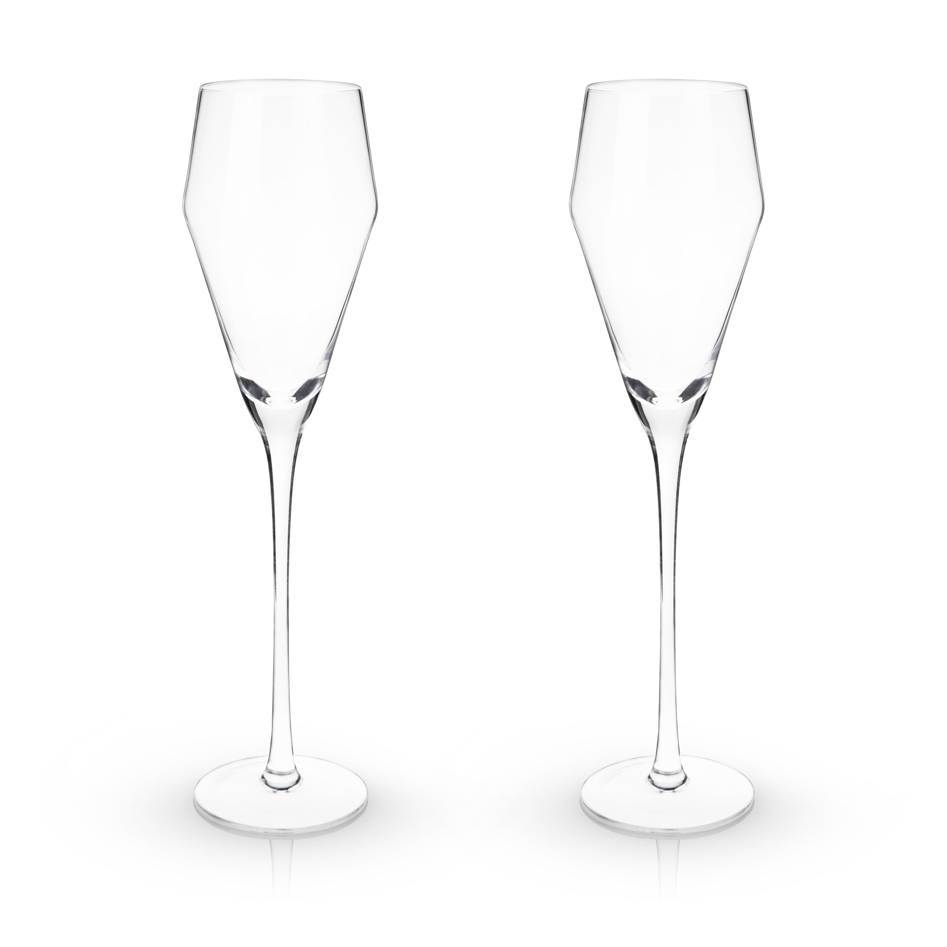 Raye Angled Crystal Prosecco Glasses Set of 2