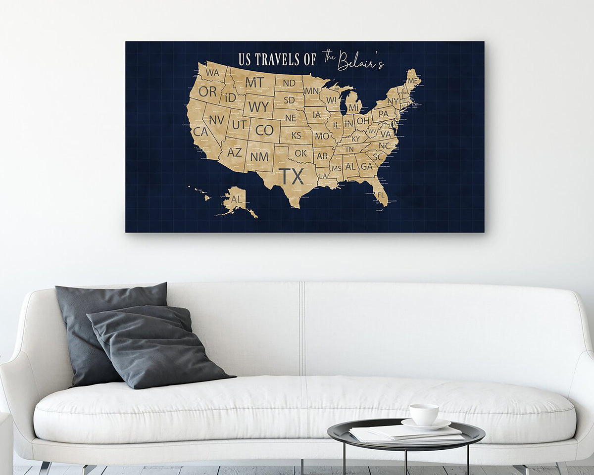 USA Push Pin Travel Map
