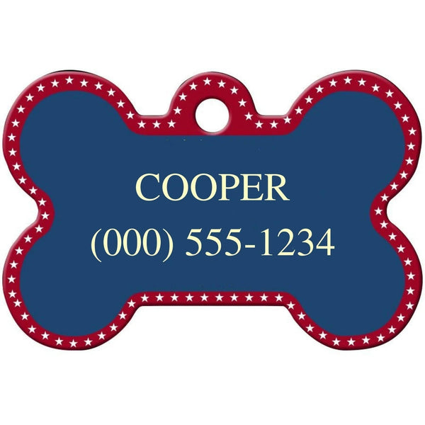 American Flag Pet ID Tag - Large Bone - Gifts for You 'n Me