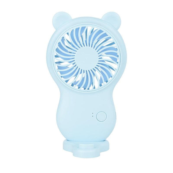 USB Mini Fan Portable Pocket Fan Cartoon Handheld Desktop Rechargeable Standing Fan Three Gear Wind Speed Regulation Battery Operated USB Small Fan with 3 Speeds for Home Office Car Outdoor Travel
