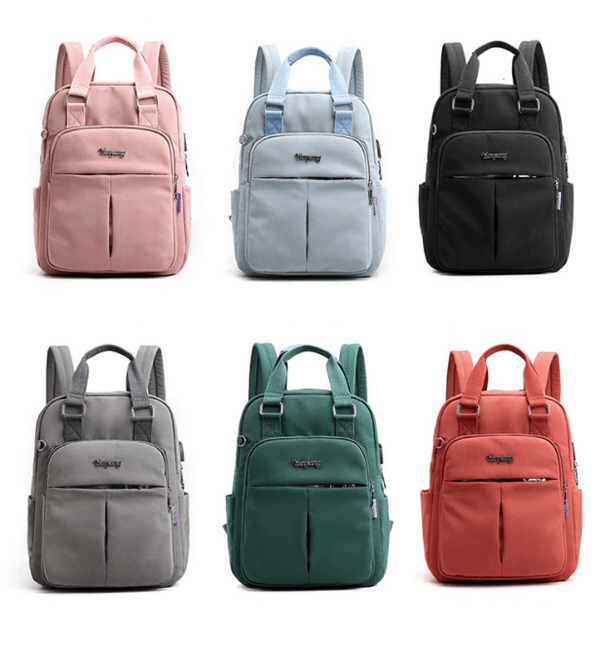 USB Charging Anti-Theft Backpack Water Resistant Laptop Travel Bag 36cm