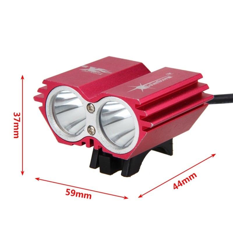 USB Waterproof Bike Light LED Front Bicycle Headlight Dual Lamps Super Bright LED Cycling Bike Light Front Headlight 4 Modes Bikelight Headlamp Rechargeable USB Led Lamp 8000LM
