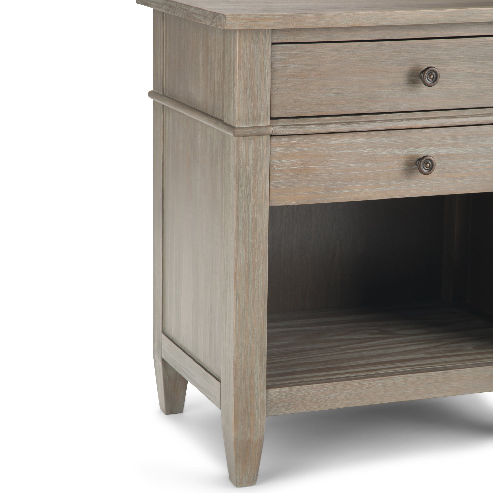 Carlton 24 Inch Wide Solid Wood Bedside Table in Distressed