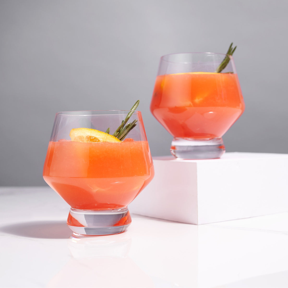 Raye Footed Crystal Punch Glasses Set of 2