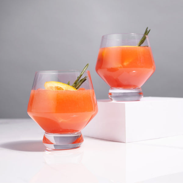Raye Footed Crystal Punch Glasses Set of 2