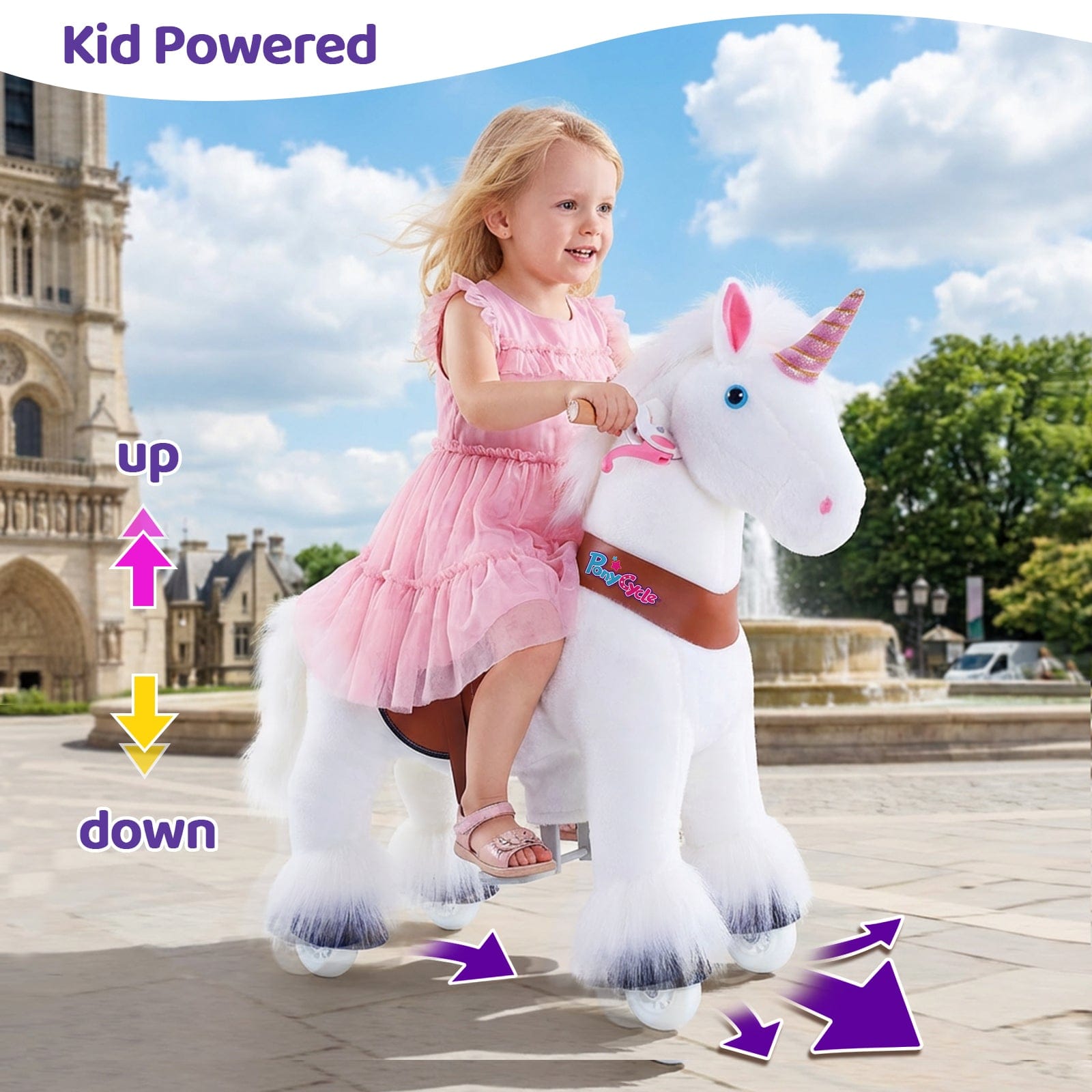 Model U® Unicorn Ride-On Toy Age 4–7 – White