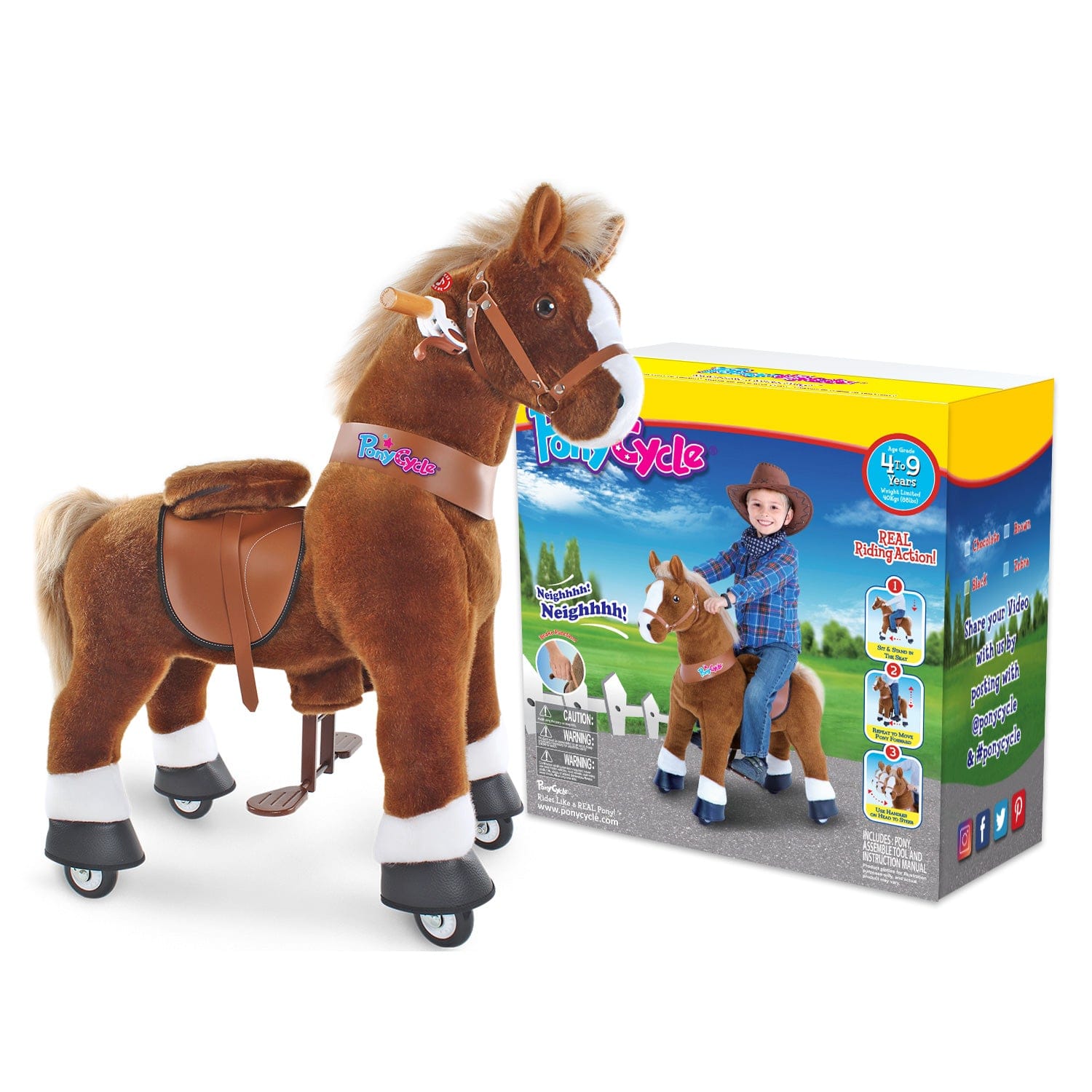 Model U® Horse Ride-On Toy Age 4–7 – Brown