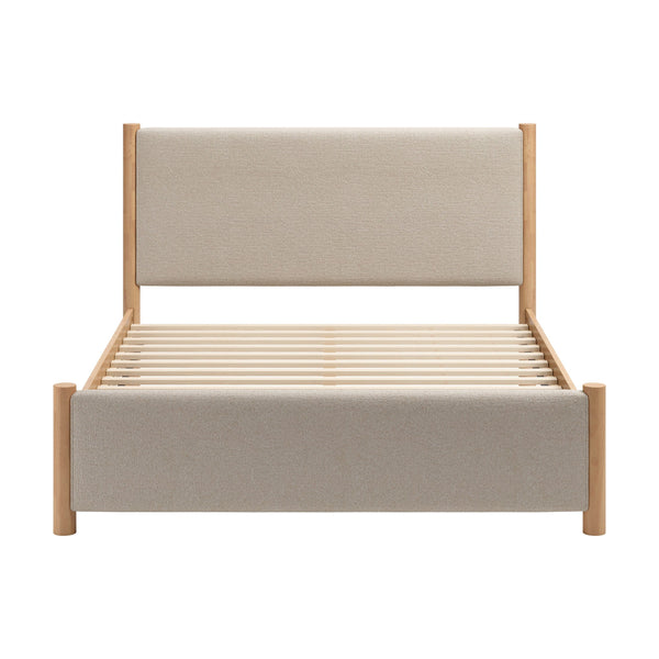 Hadi Queen Bed Beige & Natural