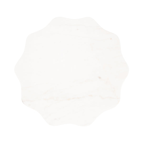 Sanzo Scalloped Marble and Metal Table