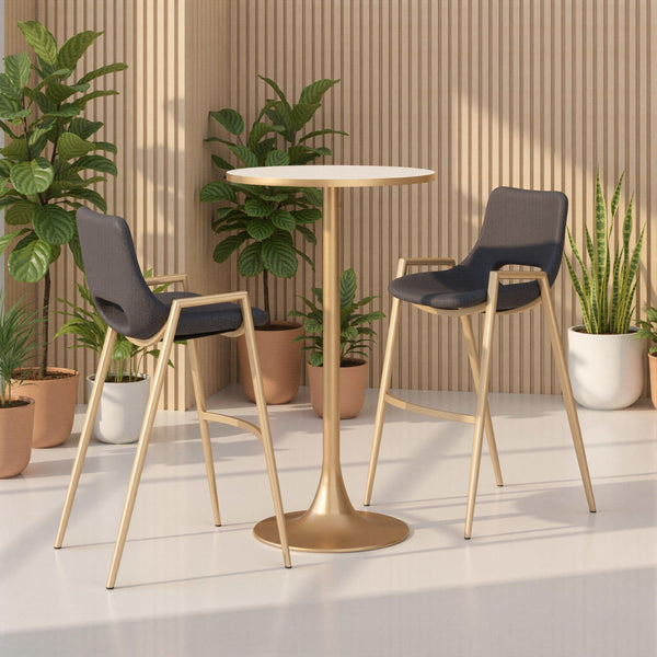 Desi Barstool (Set of 2) Black & Gold