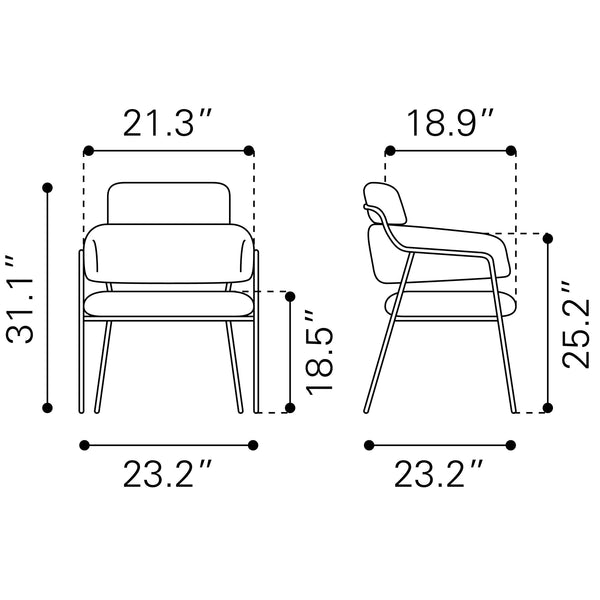 Marcel Dining Chair (Set of 2) Cream