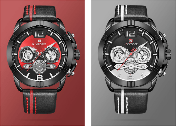 Waterproof  Quartz  Man Leather Sport Wrist Watch  Luxury Unique Design Perfect Gift