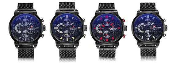 Men's Multifunction Analog Quartz Watches Waterproof Wrist Watch With Stainless Steel Mesh Band Excellent Design Perfect Gift