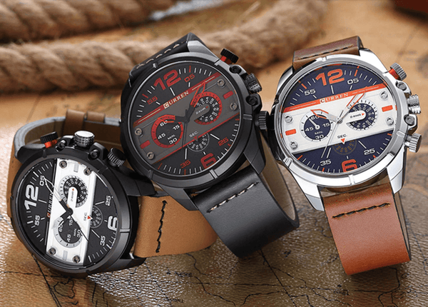 Men's  Waterproof Retro Style Watch With Excellent  Background, Chronometers  Large Numbers Perfect Gift