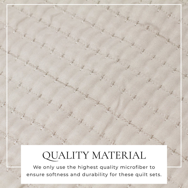 3-Piece Solid Quilt - Alicia Collection Great Bay Home