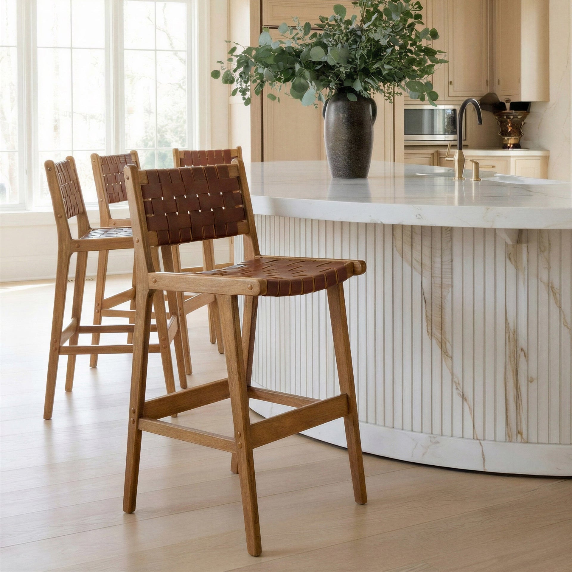 Feder Barstool (Set of 2) Brown