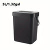 Space Saving Trash Can with Silent Lid - Black / 5L