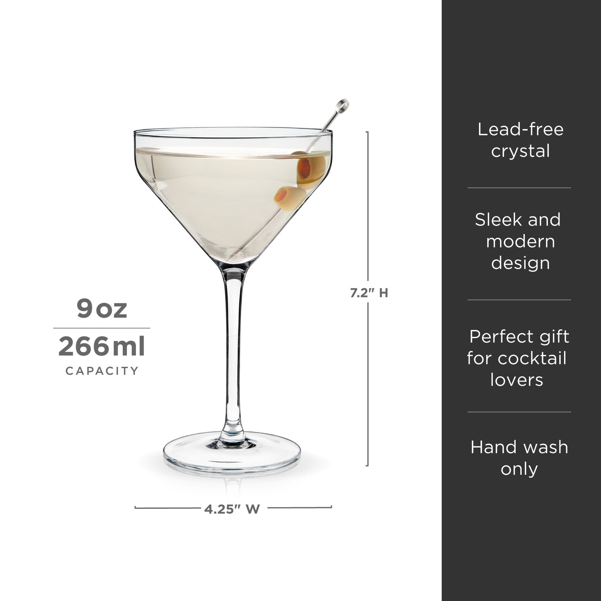Raye Angled Crystal Martini Glasses Set of 2