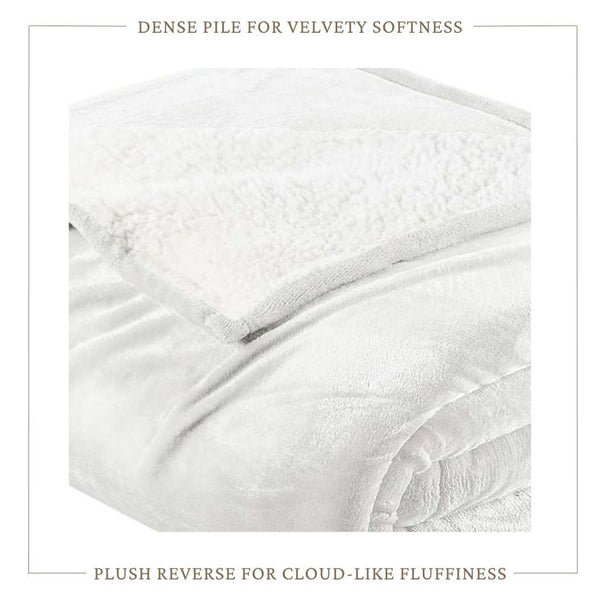 Velvet Plush Sherpa Bed Blanket - Sherpa Fleece Collection