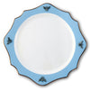 Bee Bone China Charger Blue with Gold Rim
