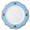 Bee Bone China Dinner Plate Blue with Gold Rim