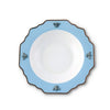 Bee Bone China Soup Plate Blue with Gold Rim