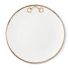 Gold Bit Bone China Round Dinner Plate Gold Rim