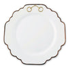 Gold Bit Bone China Scallop Dinner Plate Gold Rim