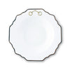 Gold Bit Bone China Scallop Soup Plate Gold Rim