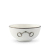 Pewter Bit Bone China Round Cereal Bowl Platinum Rim