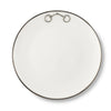 Pewter Bit Bone China Round Dinner Plate Platinum Rim