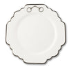 Pewter Bit Bone China Scallop Dinner Plate Platinum Rim
