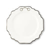 Pewter Bit Bone China Scallop Salad / Dessert Plate Platinum Rim