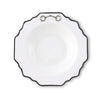 Pewter Bit Bone China Scallop Soup Plate Platinum Rim