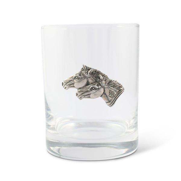 Running Horse Double Old Fashion Bar Glass