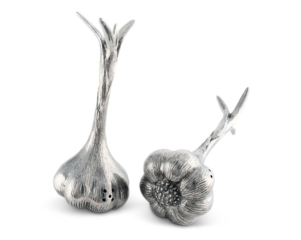Pewter Garlic Salt & Pepper Set Vagabond House