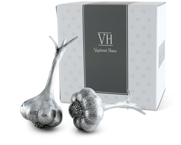 Pewter Garlic Salt & Pepper Set