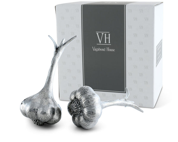 Pewter Garlic Salt & Pepper Set Vagabond House