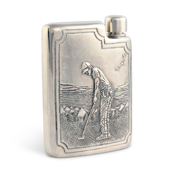 Golfer Pewter Flask