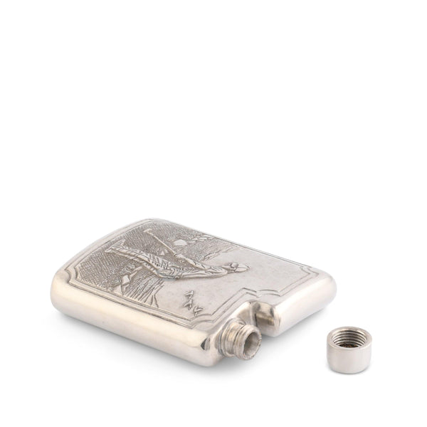 Golfer Pewter Flask
