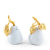 Porcelain Pear Salt and Pepper with Gold Leaf