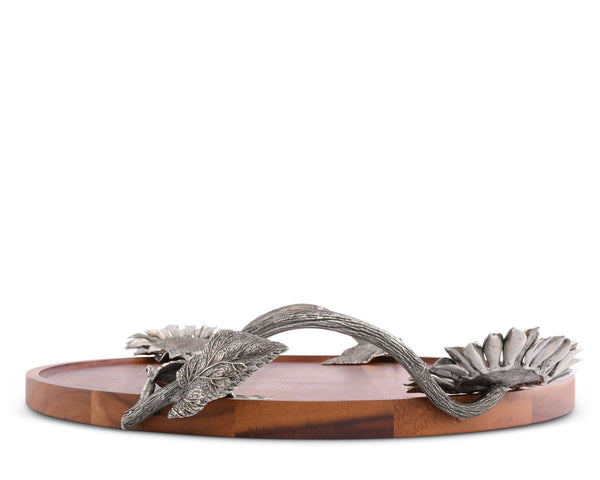 Sunflower Wood Serving Tray