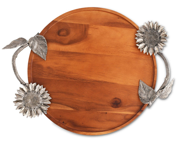 Sunflower Wood Serving Tray