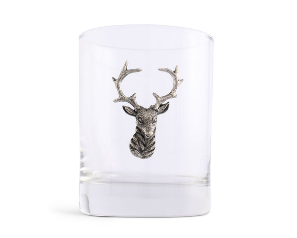 Elk Head Double Old Fashion Bar Glass