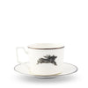 Running Elk Cup and Saucer Bone China Platinum Rim