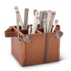 Acorn Oak Leaf Flatware Caddy - Square Box Wood