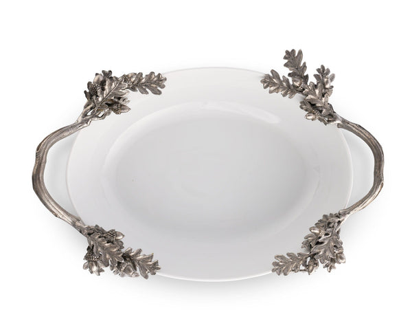 Acorn Oak & Leaf Stoneware Serving Dish
